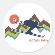 Ski le lac Tahoe Autocollants