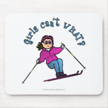 Ski léger de neige de fille tapis de souris