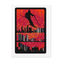 SKI MADE MAKE POST CARD