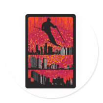 SKI MADE MAKE ROUND STICKER