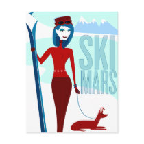 Ski Mars cards postcards
