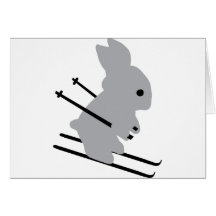 ski mignon de neige de lapin de ski cartes