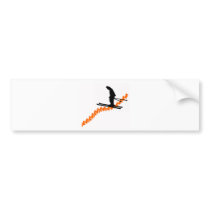 Ski Orange Scooped Bumper Sticker