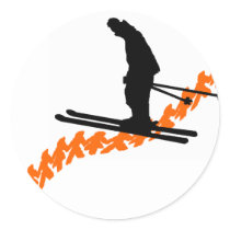 Ski Orange Scooped Sticker