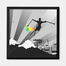 ski powder trail fridge magnets