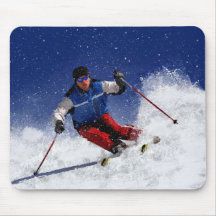 Ski Racing Down the Mountain Mouse Pad