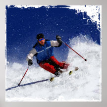 Ski Racing Down the Mountain Print