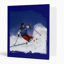 Ski Racing Down the Mountain Vinyl Binders