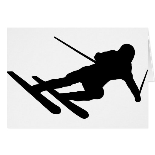 ski skiing downhill skier greeting cards