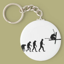 ski skiing evolution keychains