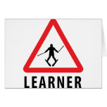 ski skiing learner greeting cards