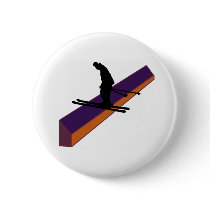 Ski the happenings pinback button