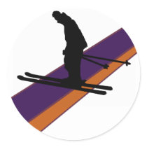 Ski the happenings round stickers