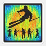 SKI THE PROVIDING SQUARE STICKERS