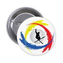 Ski Tricolor Emblem Buttons