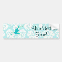 Ski turquoise de neige autocollant pour voiture