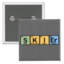 Skier made of Elements Buttons
