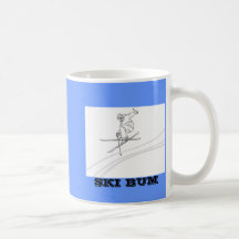 skier, SKI BUM Coffee Mugs