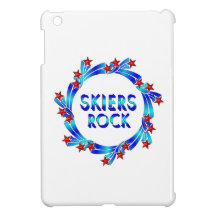 Skiers Rock Red Stars iPad Mini Cover