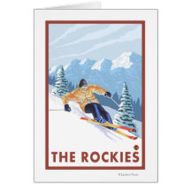 Skieur de neige de Downhhill - les Rocheuses Cartes