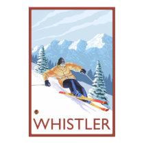 Skieur de neige de Downhhill - Whistler, AVANT JÉS affiches