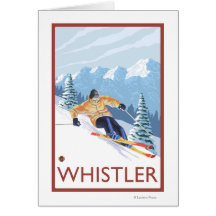 Skieur de neige de Downhhill - Whistler, AVANT JÉS Cartes De Vœux