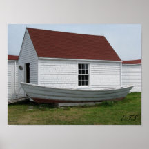 Skiff at Monhegan Light Posters