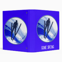 Skiing and Snowflakes Vinyl Binder