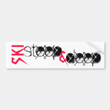Skiing Bumper Sticker