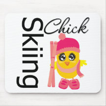 Skiing Chick Mouse Pad