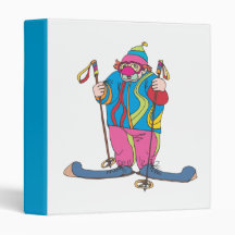 Skiing Clown Binder