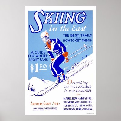 Skiing In The East 1939 WPA Print by lc_wpa