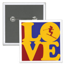 Skiing Love Pin