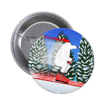 Skiing Polar Bear Pins