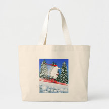 Skiing Polar Bear Tote Bag
