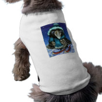 skiing raven doggie tee