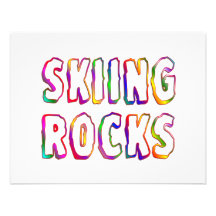 Skiing Rocks Custom Invites