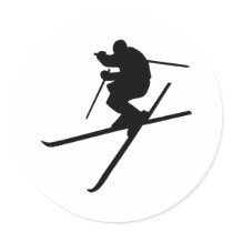 Skiing - Ski Freestyle Round Stickers