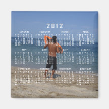 Skimboarder Contemplation; 2012 Calendar Fridge Magnet