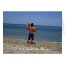 Skimboarder Contemplation; Customizable Card