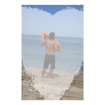 Skimboarder Contemplation Customized Stationery