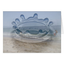 Skimboarders in the Surf; Customizable Card