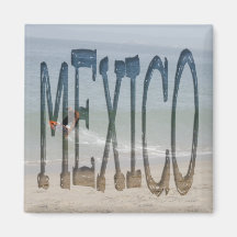 Skimming the Surf; Mexico Souvenir Fridge Magnets