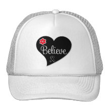 Skin Cancer Believe Heart Trucker Hats