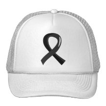 Skin Cancer Black Ribbon 3 Hat