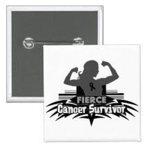 Skin Cancer Fierce Cancer Survivor Pinback Button