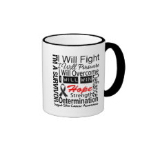 Skin Cancer Fight Persevere Overcome Win Coffee Mugs