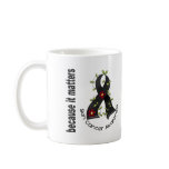 Skin Cancer Flower Ribbon 3 Mugs