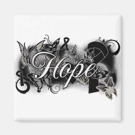 Skin Cancer Hope Garden Ribbon Refrigerator Magnets