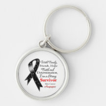 Skin Cancer Support Strong Survivor Key Chains
